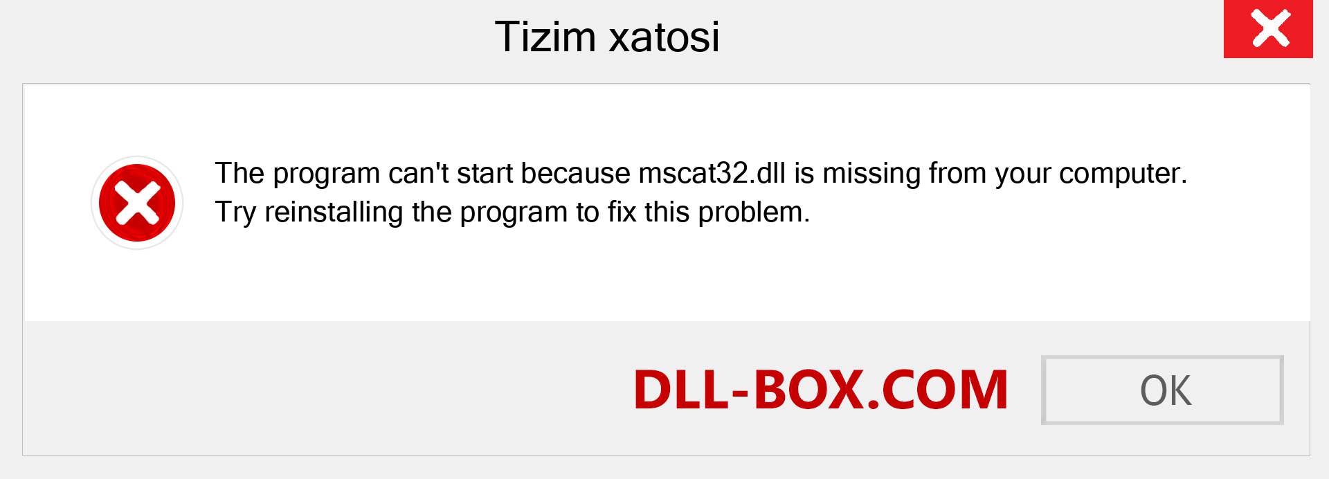 mscat32.dll fayli yo'qolganmi?. Windows 7, 8, 10 uchun yuklab olish - Windowsda mscat32 dll etishmayotgan xatoni tuzating, rasmlar, rasmlar